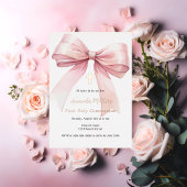 Roze boogcrème meisje roos goud Eerste Communie Folie Uitnodiging
