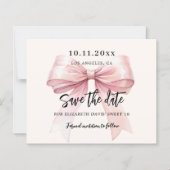 Roze boogcrème Sweet 16 Save the Date kaart (Voorkant)