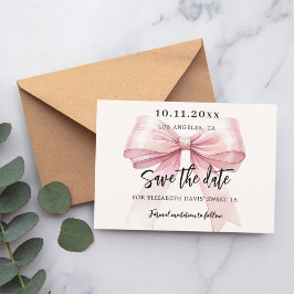 Roze boogcrème Sweet 16 Save the Date kaart