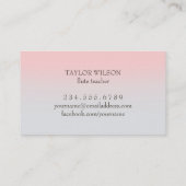 roze boogfluitist visitekaartje (Achterkant)