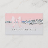 roze boogfluitist visitekaartje (Voorkant)