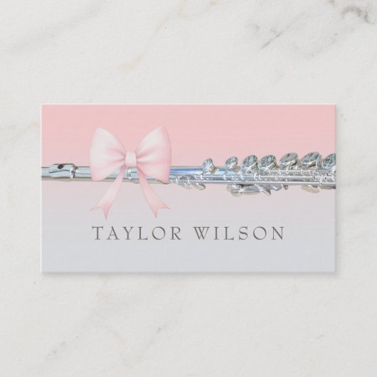 roze boogfluitist visitekaartje (Voorkant)