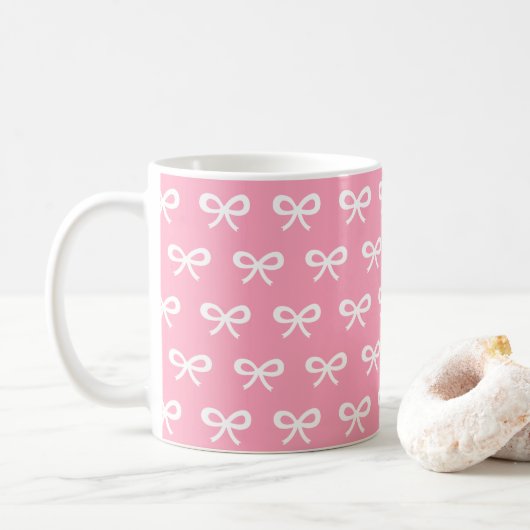 Roze boogpatroon koffiemok (Met donut)