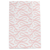  roze boogpatroon wit medium geschenktas cadeauzakje (Voorkant)