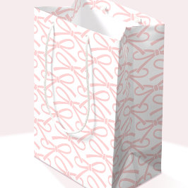  roze boogpatroon wit medium geschenktas cadeauzakje