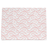 roze boogpatroon witte geschenktas groot cadeauzakje (Voorkant)