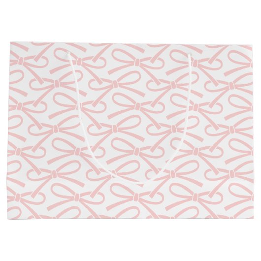 roze boogpatroon witte geschenktas groot cadeauzakje (Achterkant)