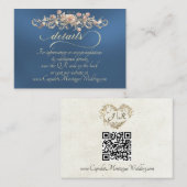 Roze boogrand, QR-code - Blauw Informatiekaartje (Voorkant / Achterkant)