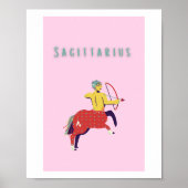 Roze Boogschutter, sterrenbeeld, sterrenbeeld Poster (Voorkant)