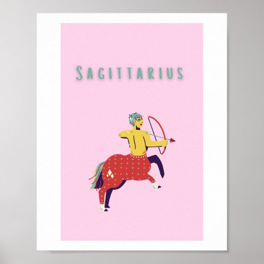 Roze Boogschutter, sterrenbeeld, sterrenbeeld Poster (Voorkant)