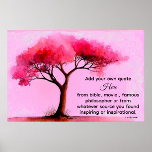 *~* Roze Boom Artsy Etherische DIY Quote Zwart AP8 Poster