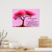 *~* Roze Boom Artsy Etherische DIY Quote Zwart AP8 Poster (Keuken)