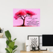 *~* Roze Boom Artsy Etherische DIY Quote Zwart AP8 Poster (Thuiskantoor)