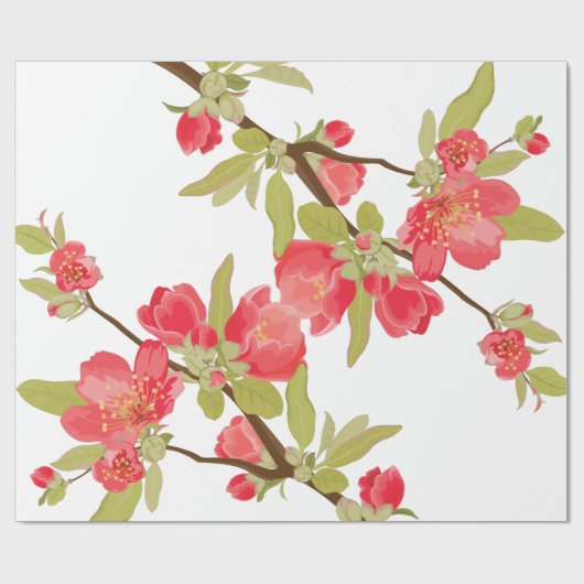 Roze boom - bloesems Gift Wrap Cadeaupapier (Vlak)