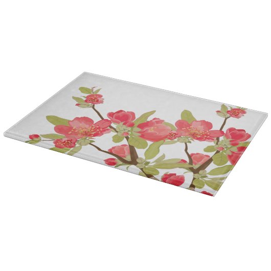 Roze boom Blossom Glass Cutting Board Snijplank (Hoek)
