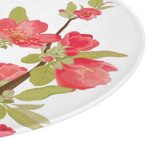 Roze boom Blossom Glass Cutting Board Snijplank (Hoek)