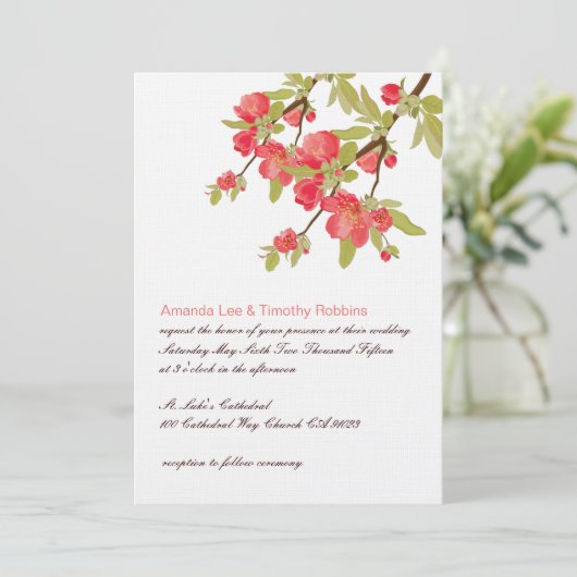 Roze boom Blossom Weddenschap Kaart (Staand voorkant)