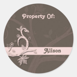 Roze Boom Boekplaat Sticker