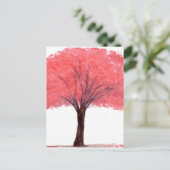 Roze boom briefkaart (Staand voorkant)