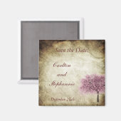 Roze boom bruiloft magneet gunst (Voorkant / Achterkant)