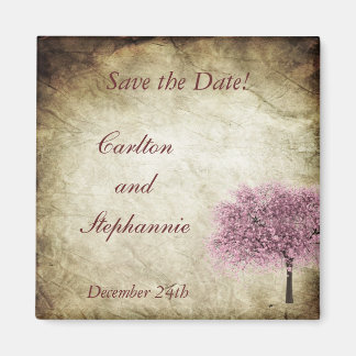 Roze boom bruiloft magneet gunst