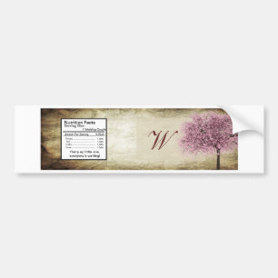 Roze Boom Bruiloft Water Fles Label Bumpersticker