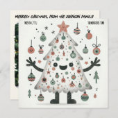 Roze boom-geweldige tijd feestdagenkaart (Voorkant / Achterkant)