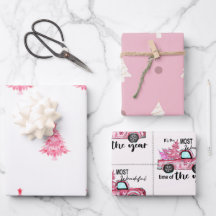 Roze Boom Inpakpapier