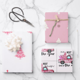 Roze Boom Inpakpapier Vel