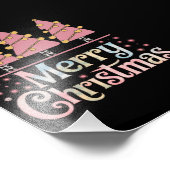 Roze Boom Kerstvakantie Winter Meisje Foto Afdruk (Hoek)