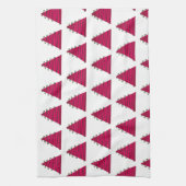 Roze boom met groene kerst keukenhanddoek (Verticaal)