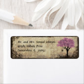 Roze boom retour adres label (Insitu)