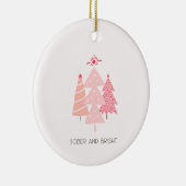  Roze Boom Sobriety Christmas Keramisch Ornament (Rechts)