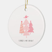  Roze Boom Sobriety Christmas Keramisch Ornament (Links)