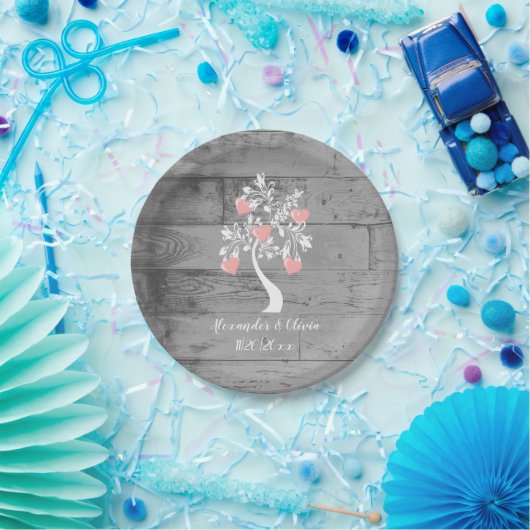 Roze boom van Bord van hartenweddenschap (Feest)