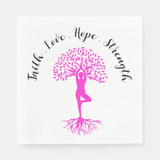 Roze boom van de overlevingspartij van de Borstkan Servet (Voorkant)