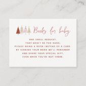 Roze Boom Winter Baby Shower Boeken Voor Baby Informatiekaartje (Voorkant)