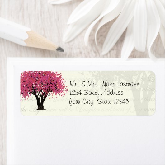 Roze boomadres etiket (Insitu)