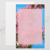 Roze boombloesem en blauwe hemel briefpapier (Voorkant / Achterkant)