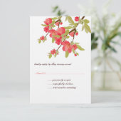 Roze boombloesems Weddenschap RSVP-kaarten RSVP Kaartje (Staand voorkant)