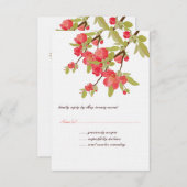 Roze boombloesems Weddenschap RSVP-kaarten RSVP Kaartje (Voorkant / Achterkant)