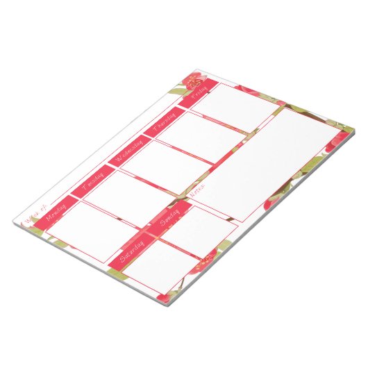 Roze boombloesems Weekagenda Notitieblok (Schuin)