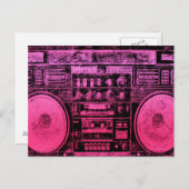 roze boombox briefkaart (Voorkant / Achterkant)