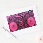 roze boombox rechthoekige sticker (Envelop)