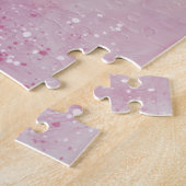 Roze boomgaard met ganzenlandschap schilderij legpuzzel (Zijkant)