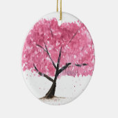 Roze boomkers blossom sakura waterverf Japan Keramisch Ornament (Rechts)