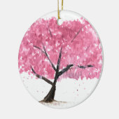Roze boomkers blossom sakura waterverf Japan Keramisch Ornament (Links)