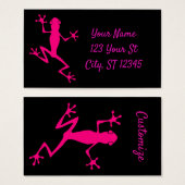 Roze boomkikker Thunder_Cove Visitekaartje (Voorkant /achterkant)