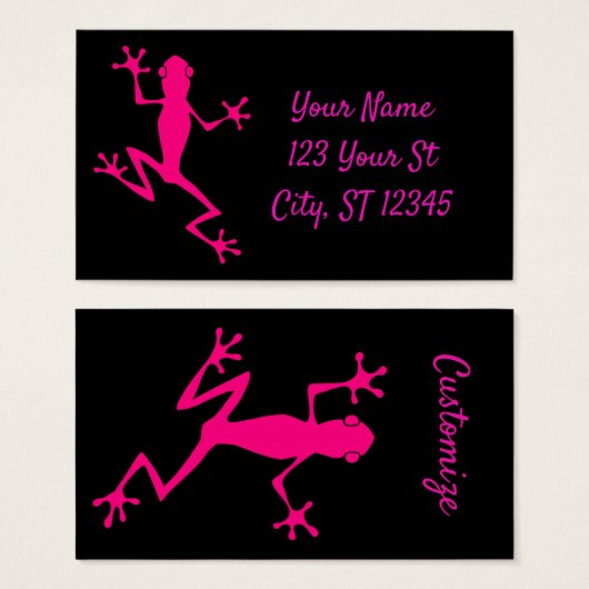 Roze boomkikker Thunder_Cove Visitekaartje (Voorkant /achterkant)