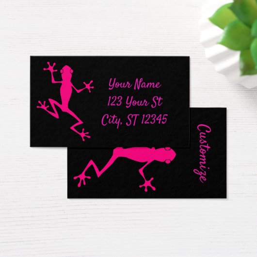 Roze boomkikker Thunder_Cove Visitekaartje (Bureau)